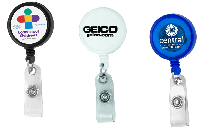 Cord Round Jumbo Imprint Retractable Badge Reel and Badge Holder with Metal  Slip Clip Attachment - Volunteer Gifts