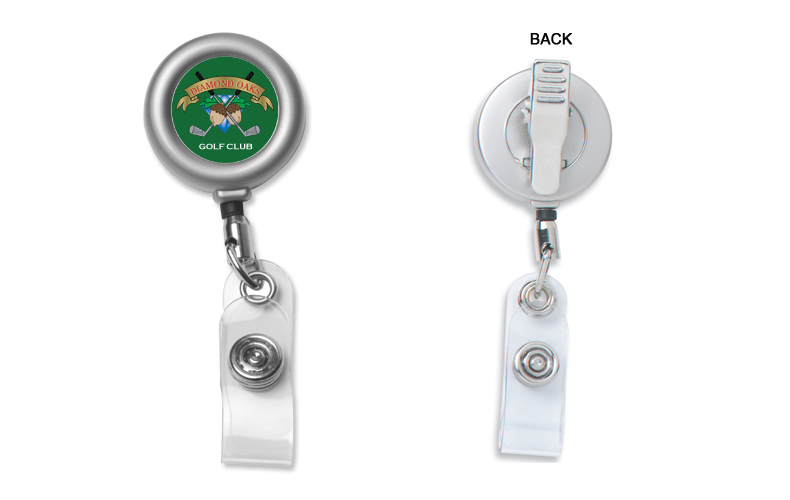 Cord Round Matte Solid Metal Retractable Badge Reel and Badge Holder - Volunteer  Gifts